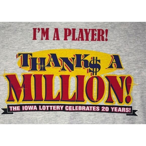 Vintage Iowa State Lottery T Shirt 20 Year Anniversary Size 2XL XXL - Picture 4 of 8